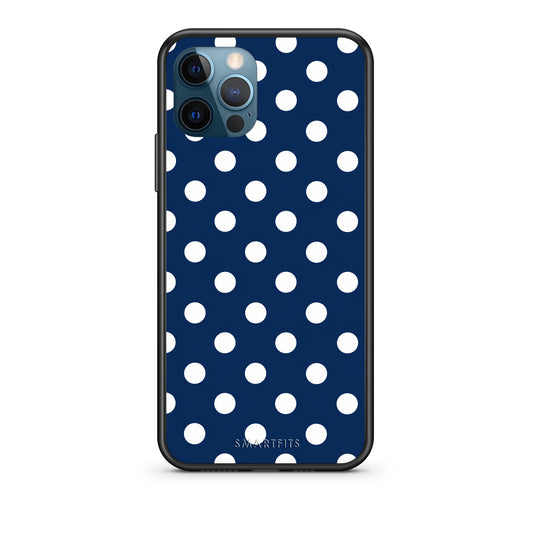 Θήκη iPhone 12 Pro Max White Large Polka Dots on Navy από τη Smartfits με σχέδιο στο πίσω μέρος και μαύρο περίβλημα | iPhone 12 Pro Max White Large Polka Dots on Navy case with colorful back and black bezels