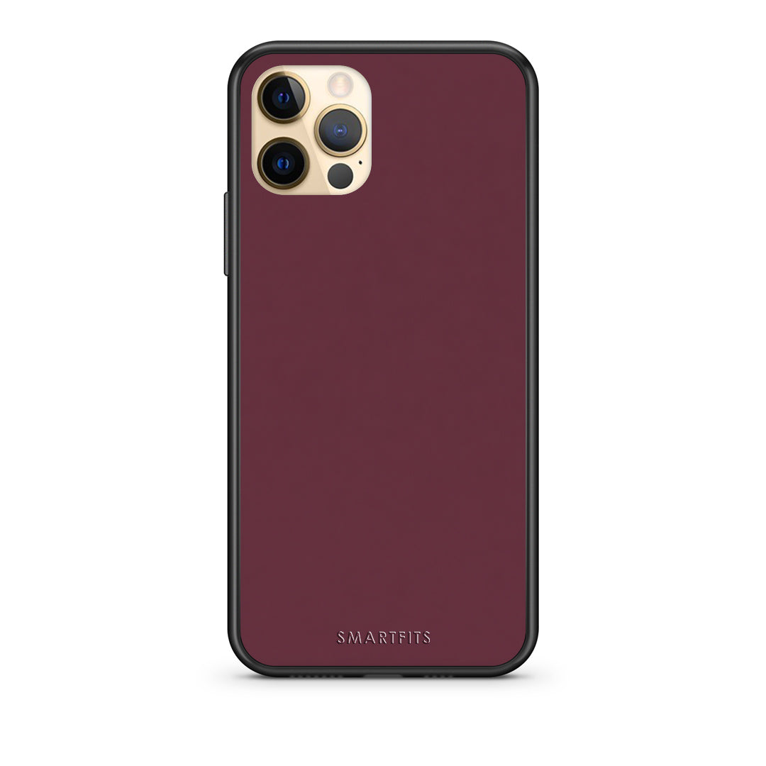 Θήκη iPhone 12 Pro Muted Burgundy από τη Smartfits με σχέδιο στο πίσω μέρος και μαύρο περίβλημα | iPhone 12 Pro Muted Burgundy case with colorful back and black bezels