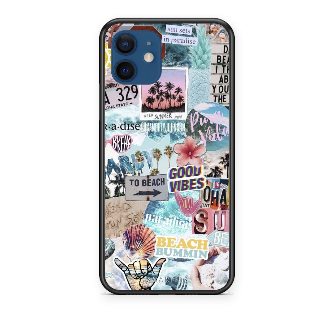 Θήκη iPhone 12 Summer Vibes από τη Smartfits με σχέδιο στο πίσω μέρος και μαύρο περίβλημα | iPhone 12 Summer Vibes case with colorful back and black bezels