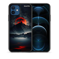 Thumbnail for Θήκη iPhone 12 Red Full Moon από τη Smartfits με σχέδιο στο πίσω μέρος και μαύρο περίβλημα | iPhone 12 Red Full Moon case with colorful back and black bezels