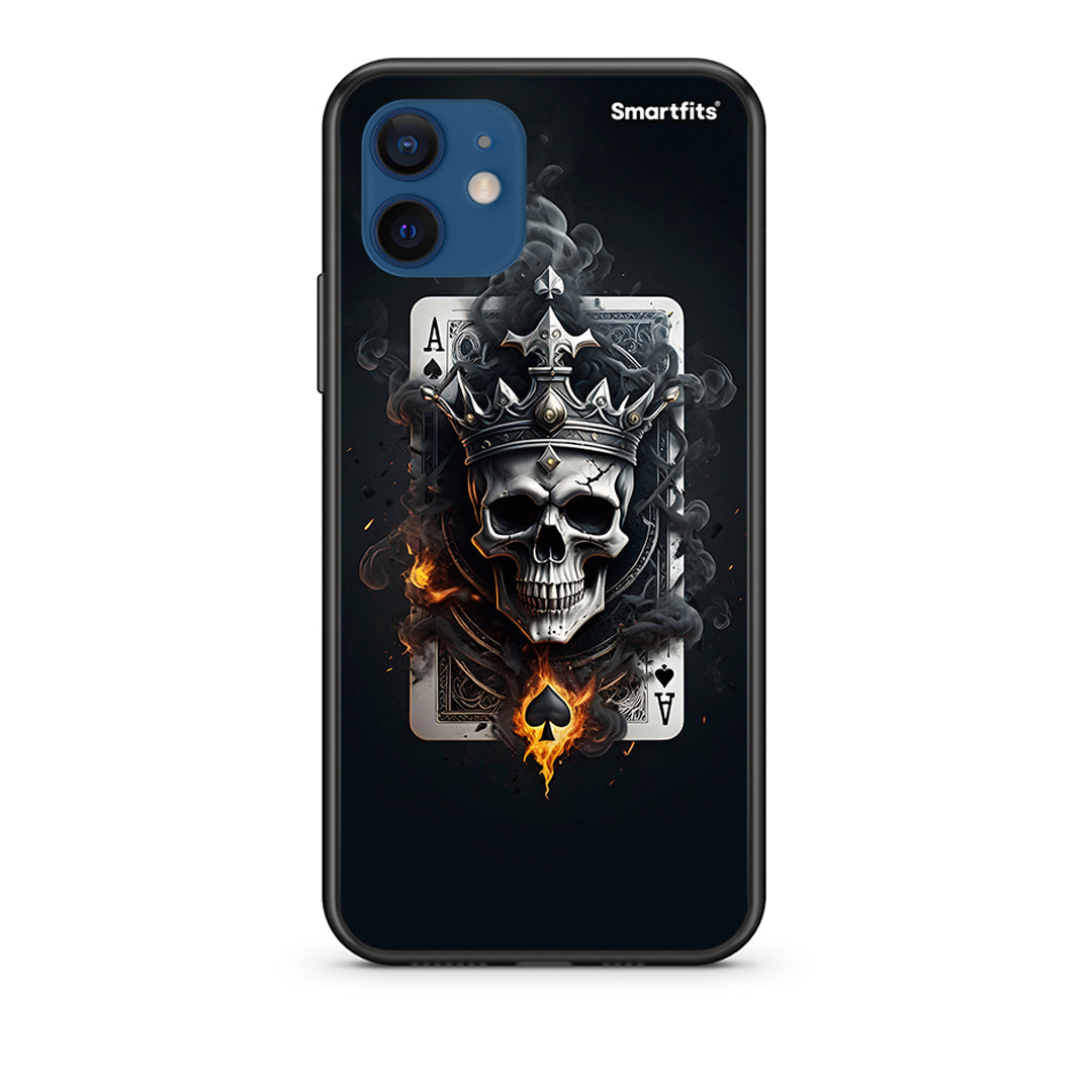 Θήκη iPhone 12 Skull King Ace από τη Smartfits με σχέδιο στο πίσω μέρος και μαύρο περίβλημα | iPhone 12 Skull King Ace case with colorful back and black bezels