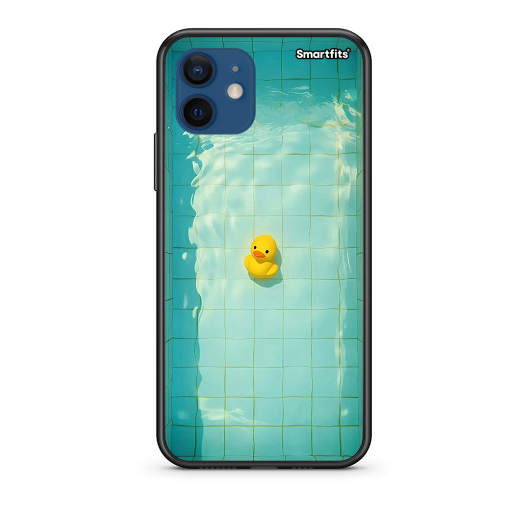 Θήκη iPhone 12 Yellow Duck από τη Smartfits με σχέδιο στο πίσω μέρος και μαύρο περίβλημα | iPhone 12 Yellow Duck case with colorful back and black bezels
