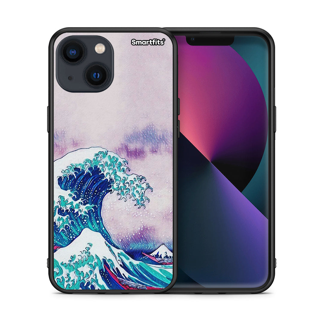 Θήκη iPhone 13 Blue Waves από τη Smartfits με σχέδιο στο πίσω μέρος και μαύρο περίβλημα | iPhone 13 Blue Waves case with colorful back and black bezels