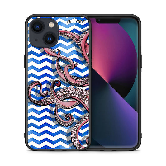 Θήκη iPhone 13 Mini Chevron Devilfish από τη Smartfits με σχέδιο στο πίσω μέρος και μαύρο περίβλημα | iPhone 13 Mini Chevron Devilfish case with colorful back and black bezels