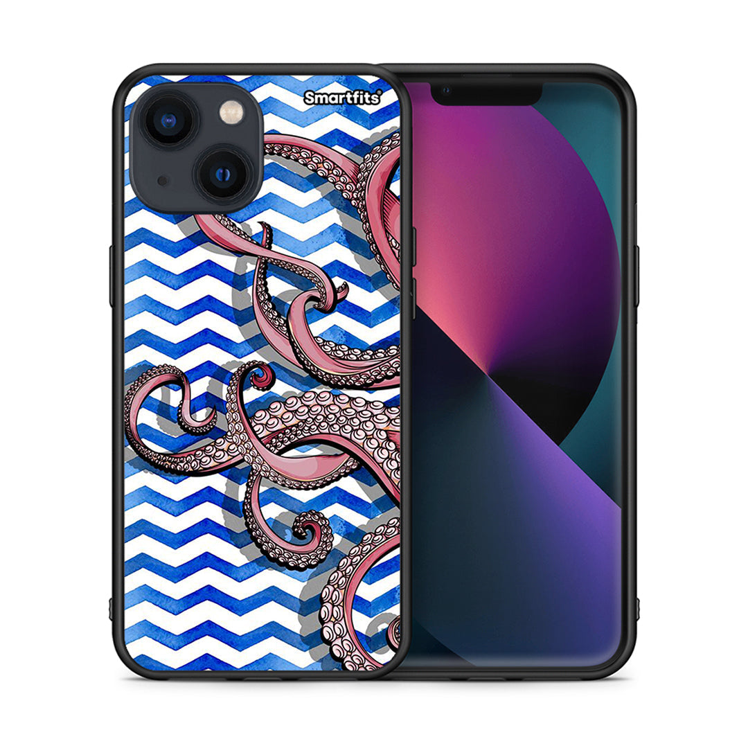 Θήκη iPhone 13 Chevron Devilfish από τη Smartfits με σχέδιο στο πίσω μέρος και μαύρο περίβλημα | iPhone 13 Chevron Devilfish case with colorful back and black bezels
