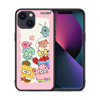 Thumbnail for Θήκη iPhone 13 Cute Companion από τη Smartfits με σχέδιο στο πίσω μέρος και μαύρο περίβλημα | iPhone 13 Cute Companion case with colorful back and black bezels