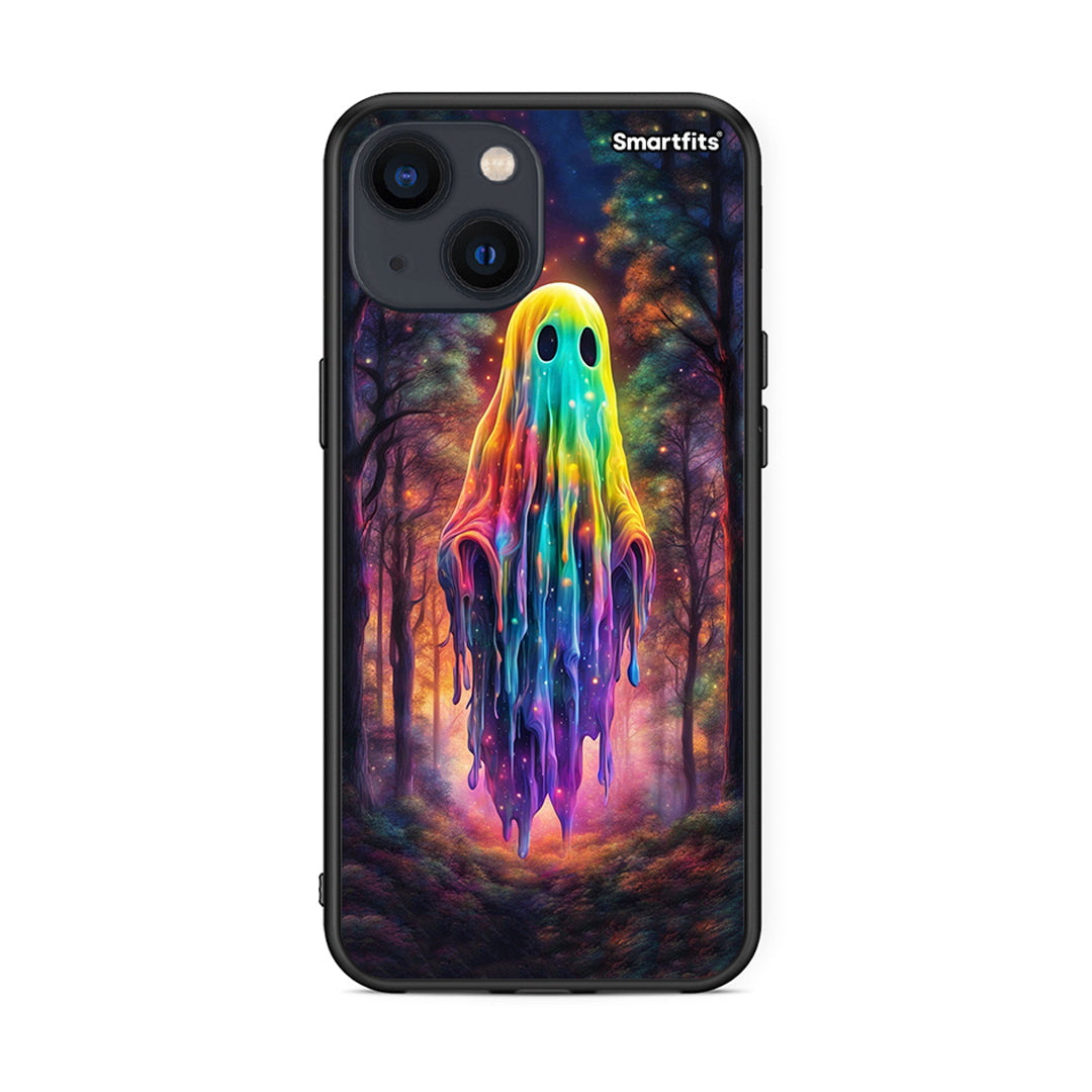 iPhone 13 Mini Halloween Ghost θήκη από τη Smartfits με σχέδιο στο πίσω μέρος και μαύρο περίβλημα | Smartphone case with colorful back and black bezels by Smartfits