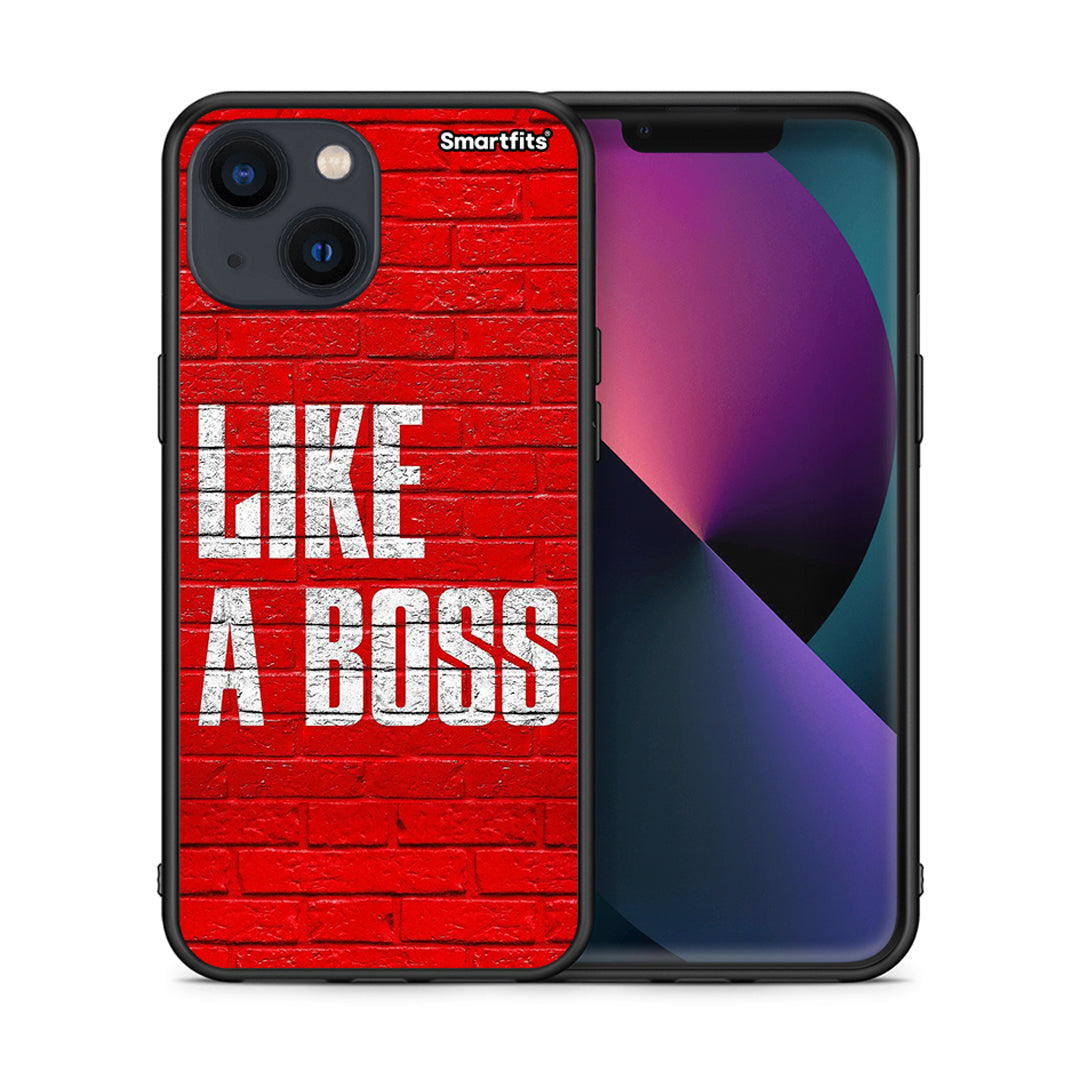 Θήκη iPhone 13 Mini Like A Boss από τη Smartfits με σχέδιο στο πίσω μέρος και μαύρο περίβλημα | iPhone 13 Mini Like A Boss case with colorful back and black bezels