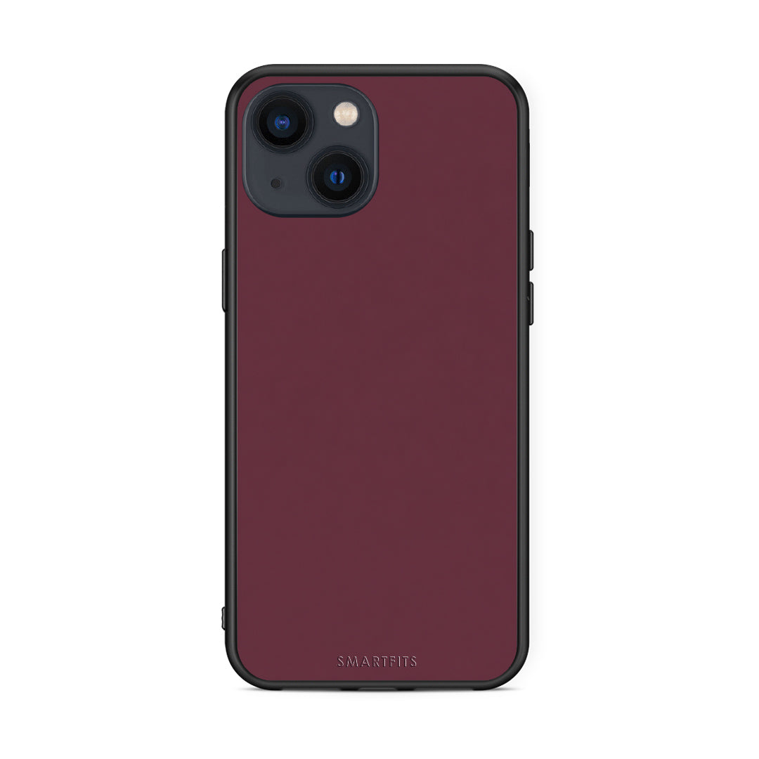 Θήκη iPhone 13 Muted Burgundy από τη Smartfits με σχέδιο στο πίσω μέρος και μαύρο περίβλημα | iPhone 13 Muted Burgundy case with colorful back and black bezels