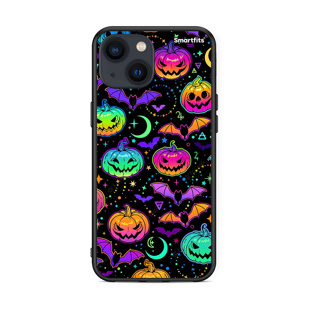 iPhone 13 Neon Halloween θήκη από τη Smartfits με σχέδιο στο πίσω μέρος και μαύρο περίβλημα | Smartphone case with colorful back and black bezels by Smartfits