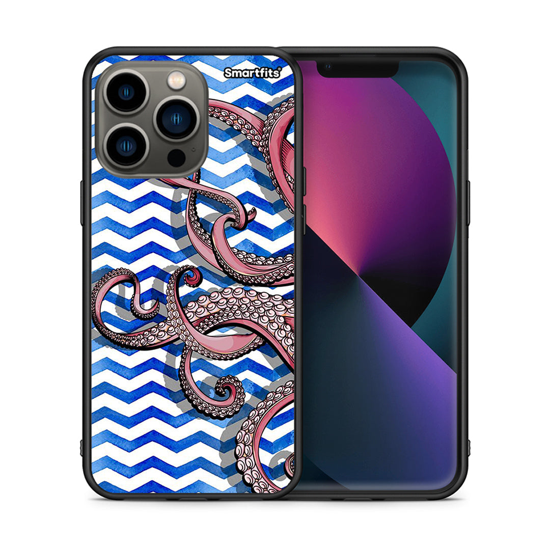 Θήκη iPhone 13 Pro Chevron Devilfish από τη Smartfits με σχέδιο στο πίσω μέρος και μαύρο περίβλημα | iPhone 13 Pro Chevron Devilfish case with colorful back and black bezels