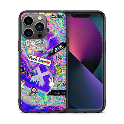 Θήκη iPhone 13 Pro Game Over από τη Smartfits με σχέδιο στο πίσω μέρος και μαύρο περίβλημα | iPhone 13 Pro Game Over case with colorful back and black bezels