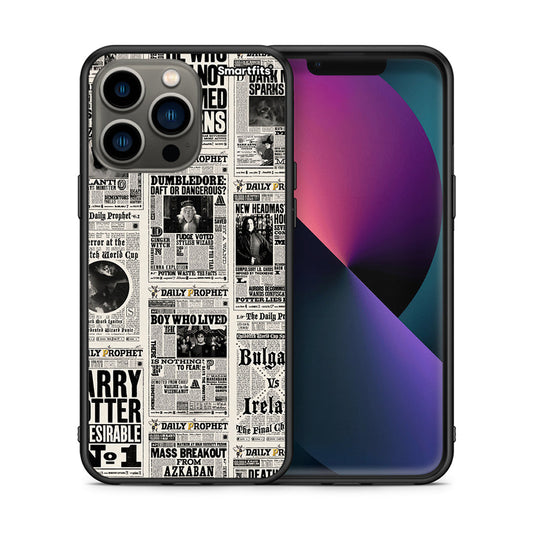 Θήκη iPhone 13 Pro Harry Paper από τη Smartfits με σχέδιο στο πίσω μέρος και μαύρο περίβλημα | iPhone 13 Pro Harry Paper case with colorful back and black bezels