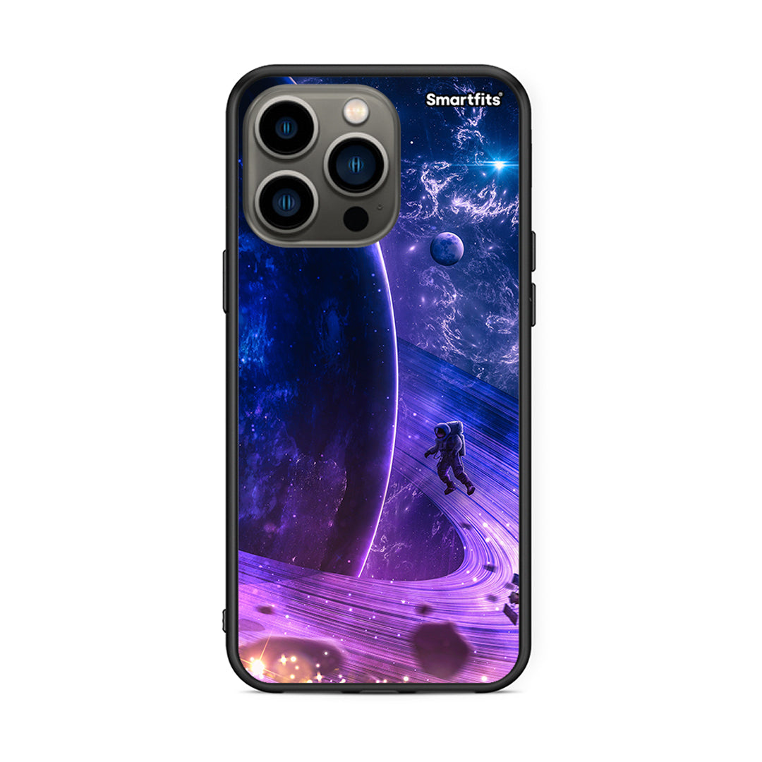 iPhone 13 Pro Lost Astronaut θήκη από τη Smartfits με σχέδιο στο πίσω μέρος και μαύρο περίβλημα | Smartphone case with colorful back and black bezels by Smartfits