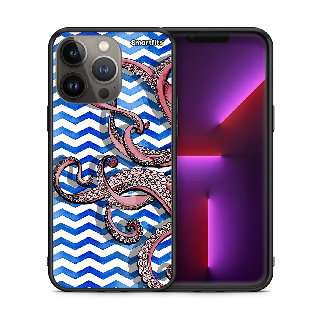 Θήκη iPhone 13 Pro Max Chevron Devilfish από τη Smartfits με σχέδιο στο πίσω μέρος και μαύρο περίβλημα | iPhone 13 Pro Max Chevron Devilfish case with colorful back and black bezels