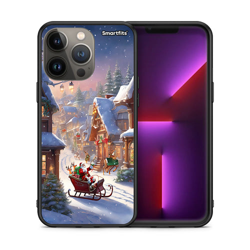 Θήκη iPhone 13 Pro Max Christmas Snow από τη Smartfits με σχέδιο στο πίσω μέρος και μαύρο περίβλημα | iPhone 13 Pro Max Christmas Snow case with colorful back and black bezels