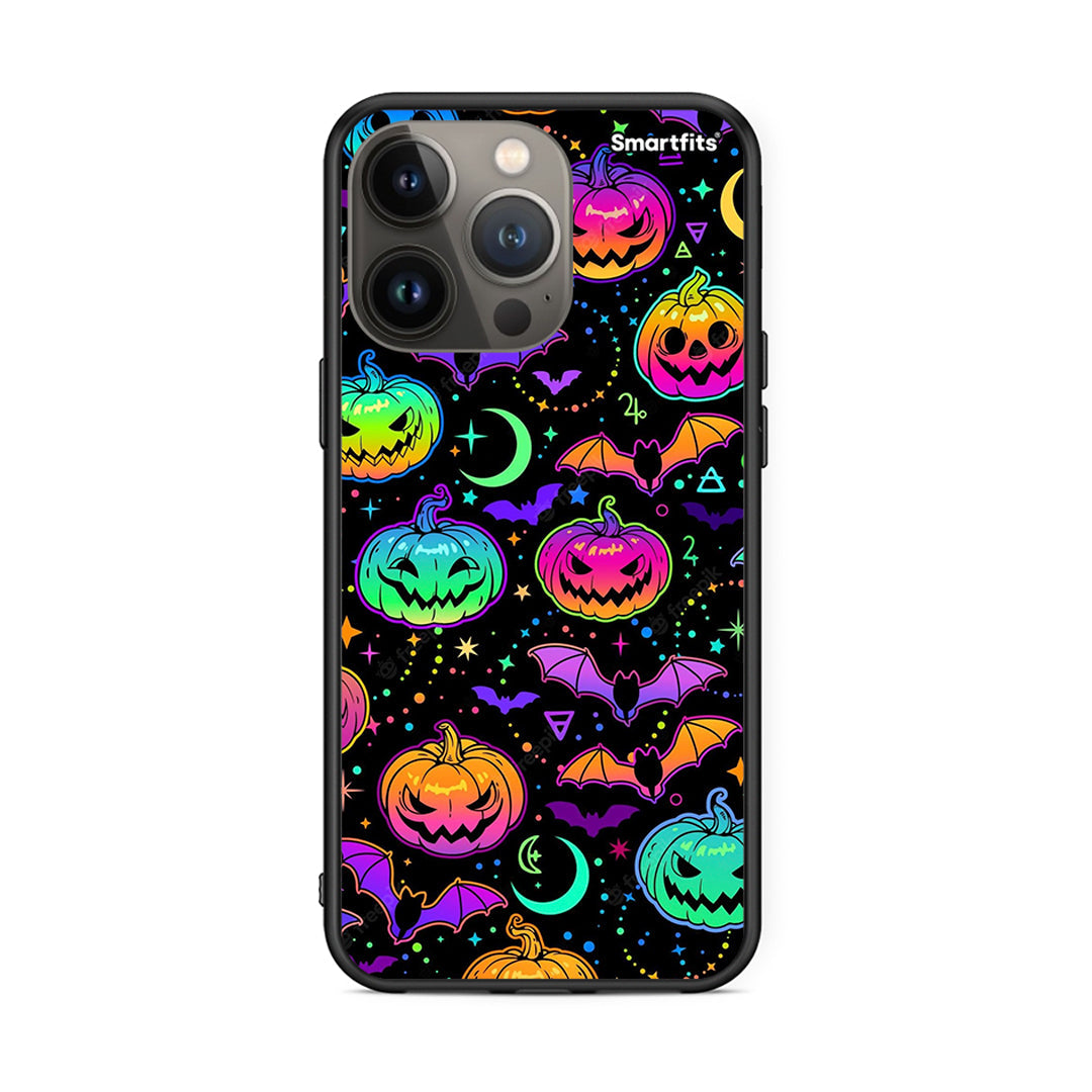 iPhone 13 Pro Max Neon Halloween θήκη από τη Smartfits με σχέδιο στο πίσω μέρος και μαύρο περίβλημα | Smartphone case with colorful back and black bezels by Smartfits