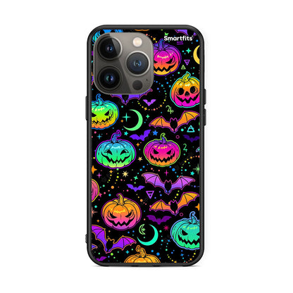 iPhone 13 Pro Max Neon Halloween θήκη από τη Smartfits με σχέδιο στο πίσω μέρος και μαύρο περίβλημα | Smartphone case with colorful back and black bezels by Smartfits
