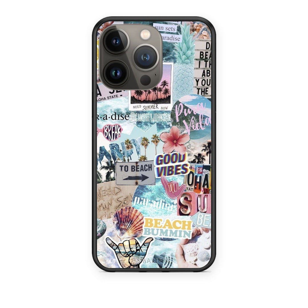 Θήκη iPhone 13 Pro Max Summer Vibes από τη Smartfits με σχέδιο στο πίσω μέρος και μαύρο περίβλημα | iPhone 13 Pro Max Summer Vibes case with colorful back and black bezels