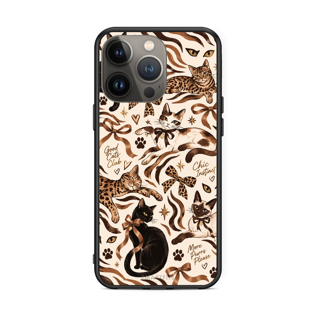 Θήκη iPhone 13 Pro Max Wild Cats and Animal Print Collage από τη Smartfits με σχέδιο στο πίσω μέρος και μαύρο περίβλημα | iPhone 13 Pro Max Wild Cats and Animal Print Collage case with colorful back and black bezels