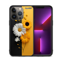 Thumbnail for Θήκη iPhone 13 Pro Max Yellow Daisies από τη Smartfits με σχέδιο στο πίσω μέρος και μαύρο περίβλημα | iPhone 13 Pro Max Yellow Daisies case with colorful back and black bezels