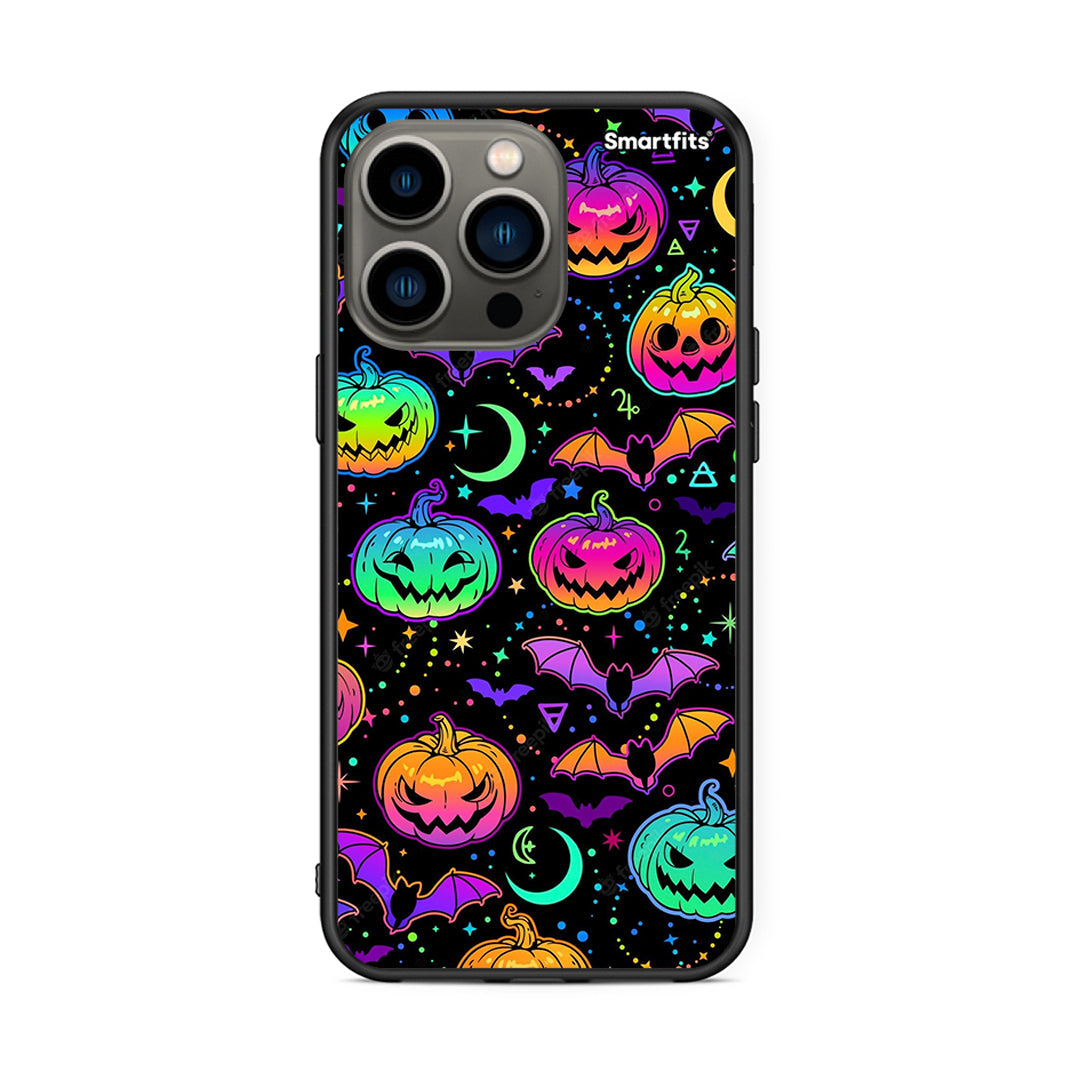 iPhone 13 Pro Neon Halloween θήκη από τη Smartfits με σχέδιο στο πίσω μέρος και μαύρο περίβλημα | Smartphone case with colorful back and black bezels by Smartfits