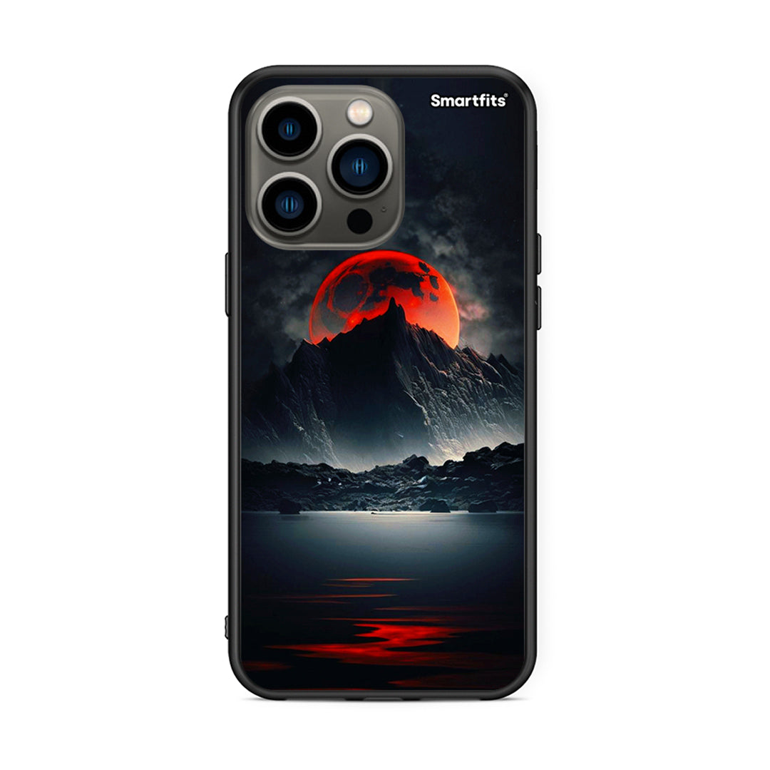 iPhone 13 Pro Red Full Moon θήκη από τη Smartfits με σχέδιο στο πίσω μέρος και μαύρο περίβλημα | Smartphone case with colorful back and black bezels by Smartfits