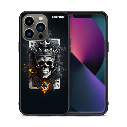 Θήκη iPhone 13 Pro Skull King Ace από τη Smartfits με σχέδιο στο πίσω μέρος και μαύρο περίβλημα | iPhone 13 Pro Skull King Ace case with colorful back and black bezels