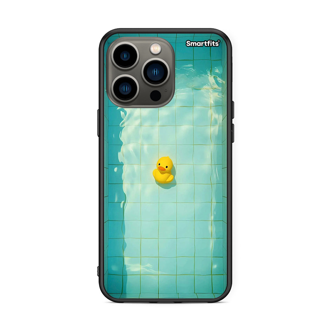 iPhone 13 Pro Yellow Duck θήκη από τη Smartfits με σχέδιο στο πίσω μέρος και μαύρο περίβλημα | Smartphone case with colorful back and black bezels by Smartfits