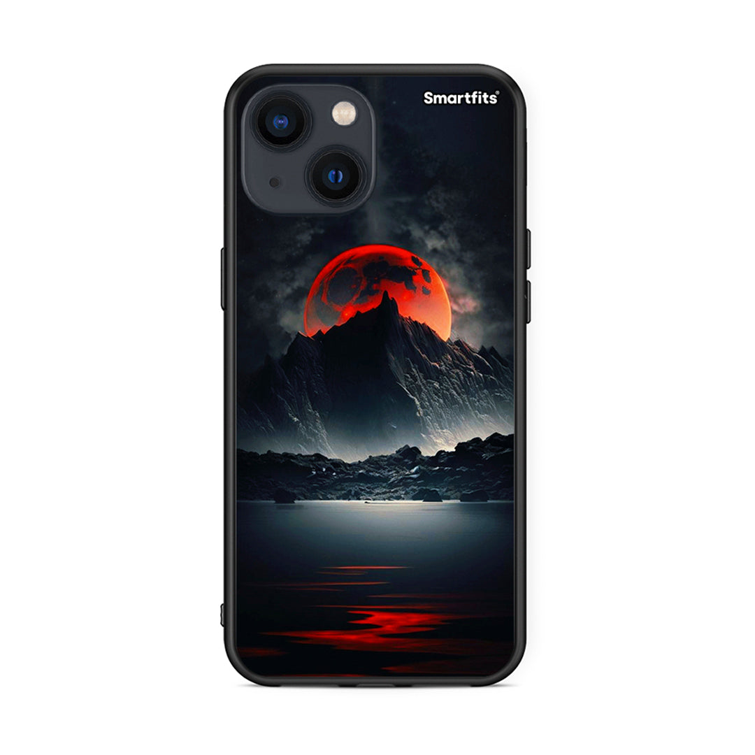 iPhone 13 Red Full Moon θήκη από τη Smartfits με σχέδιο στο πίσω μέρος και μαύρο περίβλημα | Smartphone case with colorful back and black bezels by Smartfits