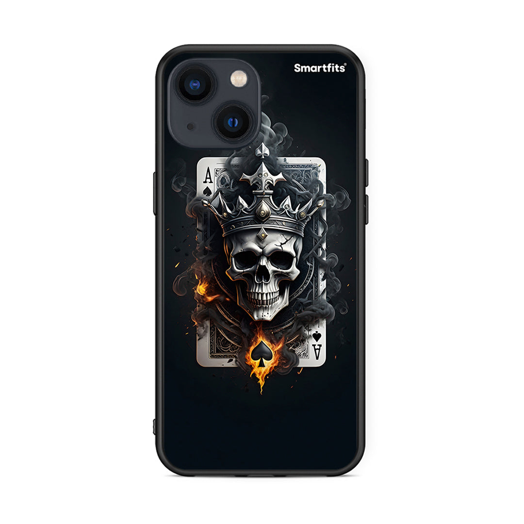 iPhone 13 Skull King Ace θήκη από τη Smartfits με σχέδιο στο πίσω μέρος και μαύρο περίβλημα | Smartphone case with colorful back and black bezels by Smartfits
