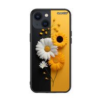 Thumbnail for iPhone 13 Mini Yellow Daisies θήκη από τη Smartfits με σχέδιο στο πίσω μέρος και μαύρο περίβλημα | Smartphone case with colorful back and black bezels by Smartfits