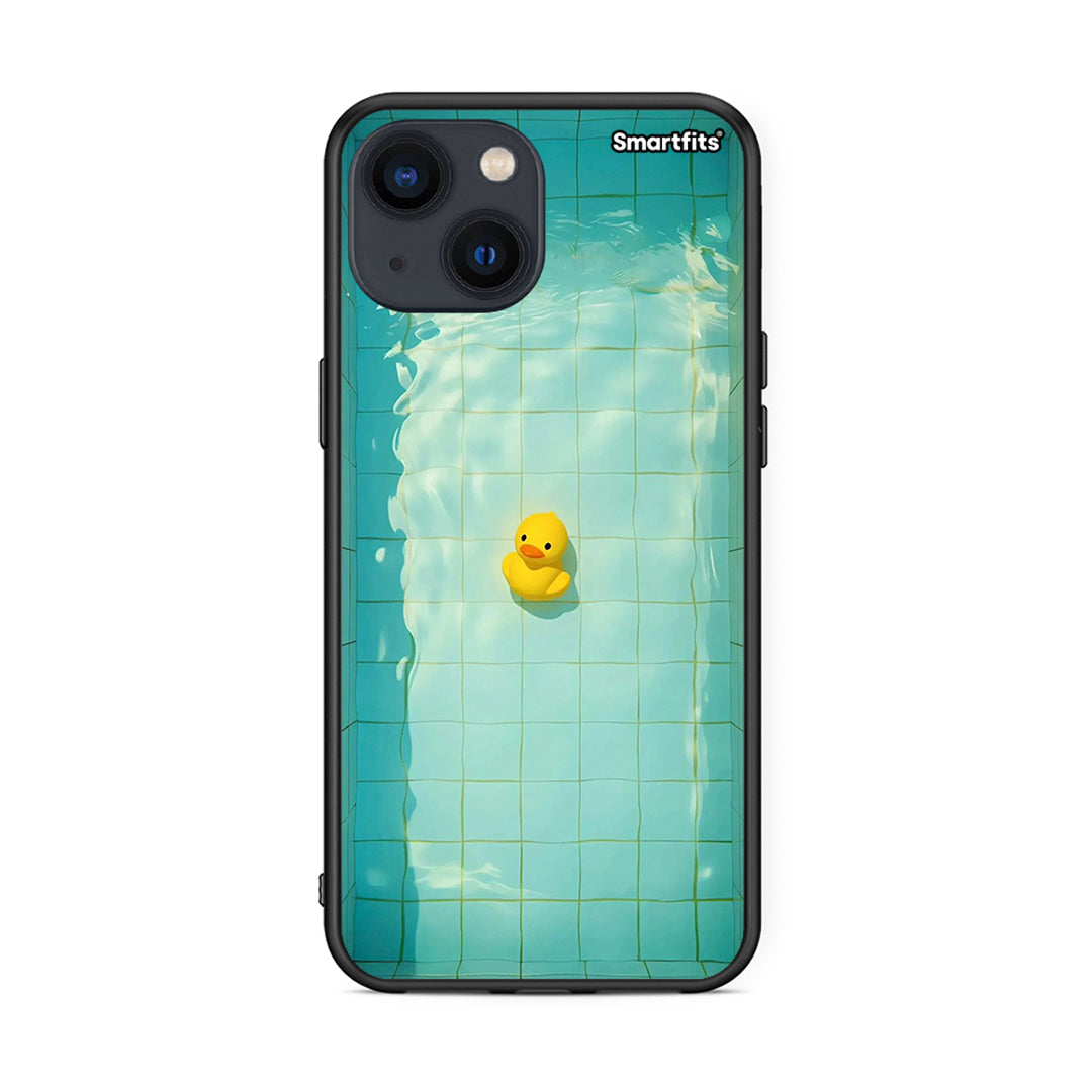 iPhone 13 Mini Yellow Duck θήκη από τη Smartfits με σχέδιο στο πίσω μέρος και μαύρο περίβλημα | Smartphone case with colorful back and black bezels by Smartfits