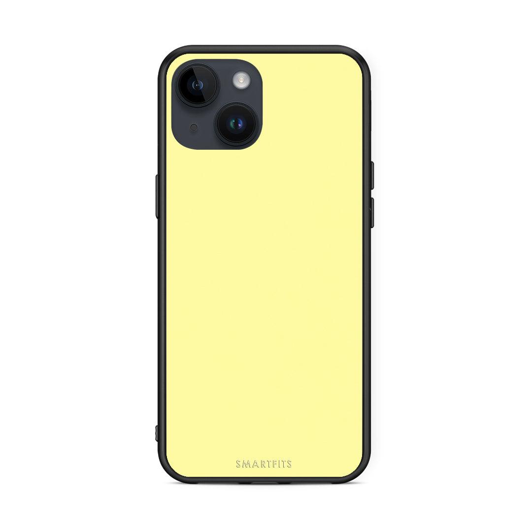 Θήκη iPhone 15 Butter Yellow από τη Smartfits με σχέδιο στο πίσω μέρος και μαύρο περίβλημα | iPhone 15 Butter Yellow case with colorful back and black bezels