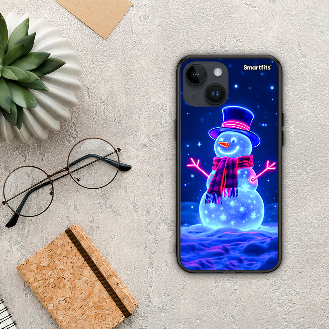Christmas Neon Snowman - iPhone 15 θήκη