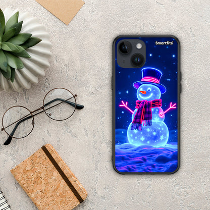 Christmas Neon Snowman - iPhone 15 θήκη