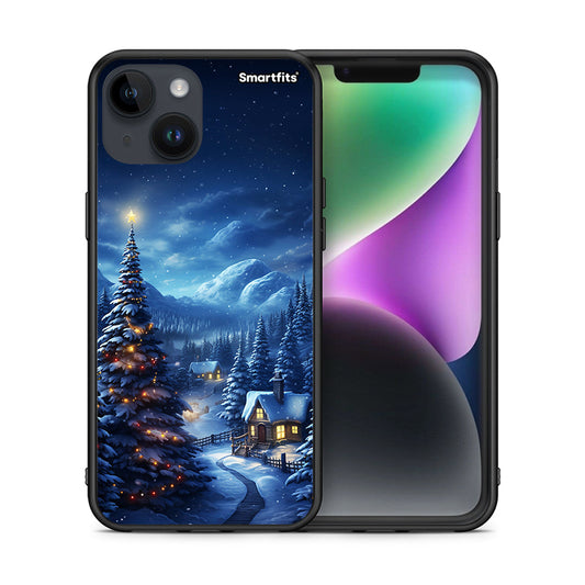 Θήκη iPhone 14 Christmas Scenery από τη Smartfits με σχέδιο στο πίσω μέρος και μαύρο περίβλημα | iPhone 14 Christmas Scenery case with colorful back and black bezels