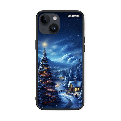 iPhone 15 Christmas Scenery θήκη από τη Smartfits με σχέδιο στο πίσω μέρος και μαύρο περίβλημα | Smartphone case with colorful back and black bezels by Smartfits