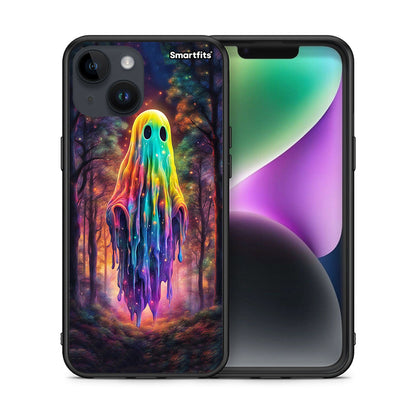 Θήκη iPhone 15 Halloween Ghost από τη Smartfits με σχέδιο στο πίσω μέρος και μαύρο περίβλημα | iPhone 15 Halloween Ghost case with colorful back and black bezels