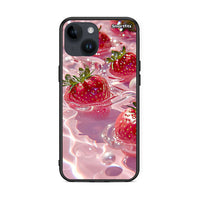 Thumbnail for iPhone 15 Juicy Strawberries θήκη από τη Smartfits με σχέδιο στο πίσω μέρος και μαύρο περίβλημα | Smartphone case with colorful back and black bezels by Smartfits