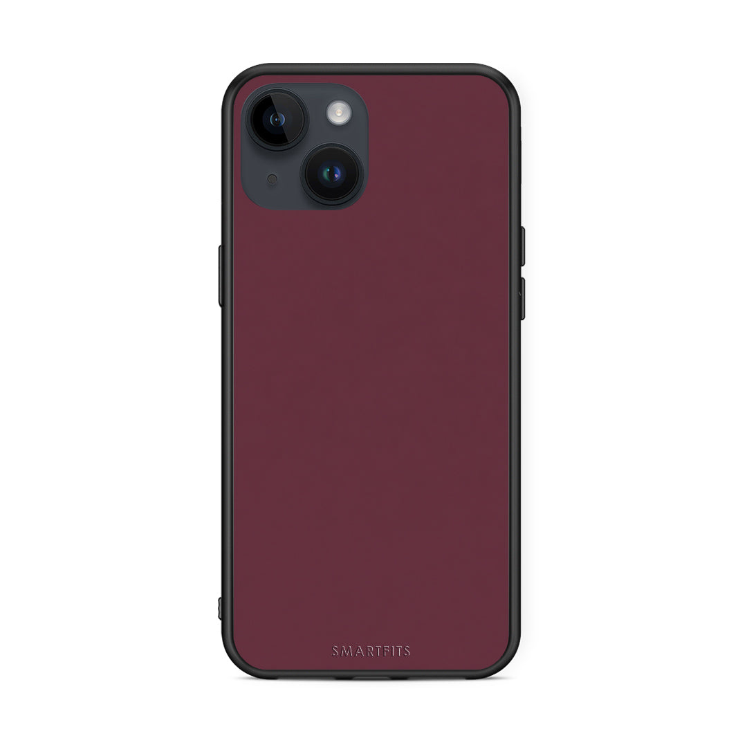 Θήκη iPhone 15 Muted Burgundy από τη Smartfits με σχέδιο στο πίσω μέρος και μαύρο περίβλημα | iPhone 15 Muted Burgundy case with colorful back and black bezels