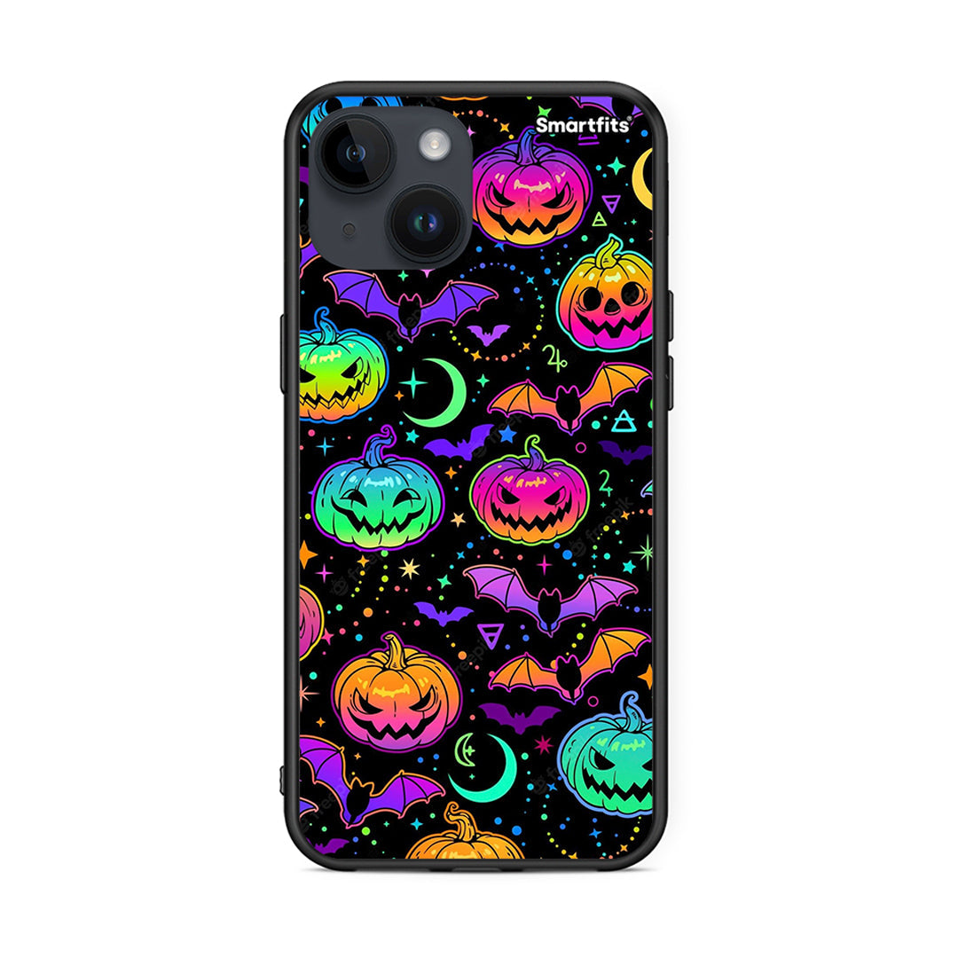 iPhone 15 Neon Halloween θήκη από τη Smartfits με σχέδιο στο πίσω μέρος και μαύρο περίβλημα | Smartphone case with colorful back and black bezels by Smartfits