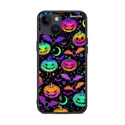 iPhone 14 Neon Halloween θήκη από τη Smartfits με σχέδιο στο πίσω μέρος και μαύρο περίβλημα | Smartphone case with colorful back and black bezels by Smartfits