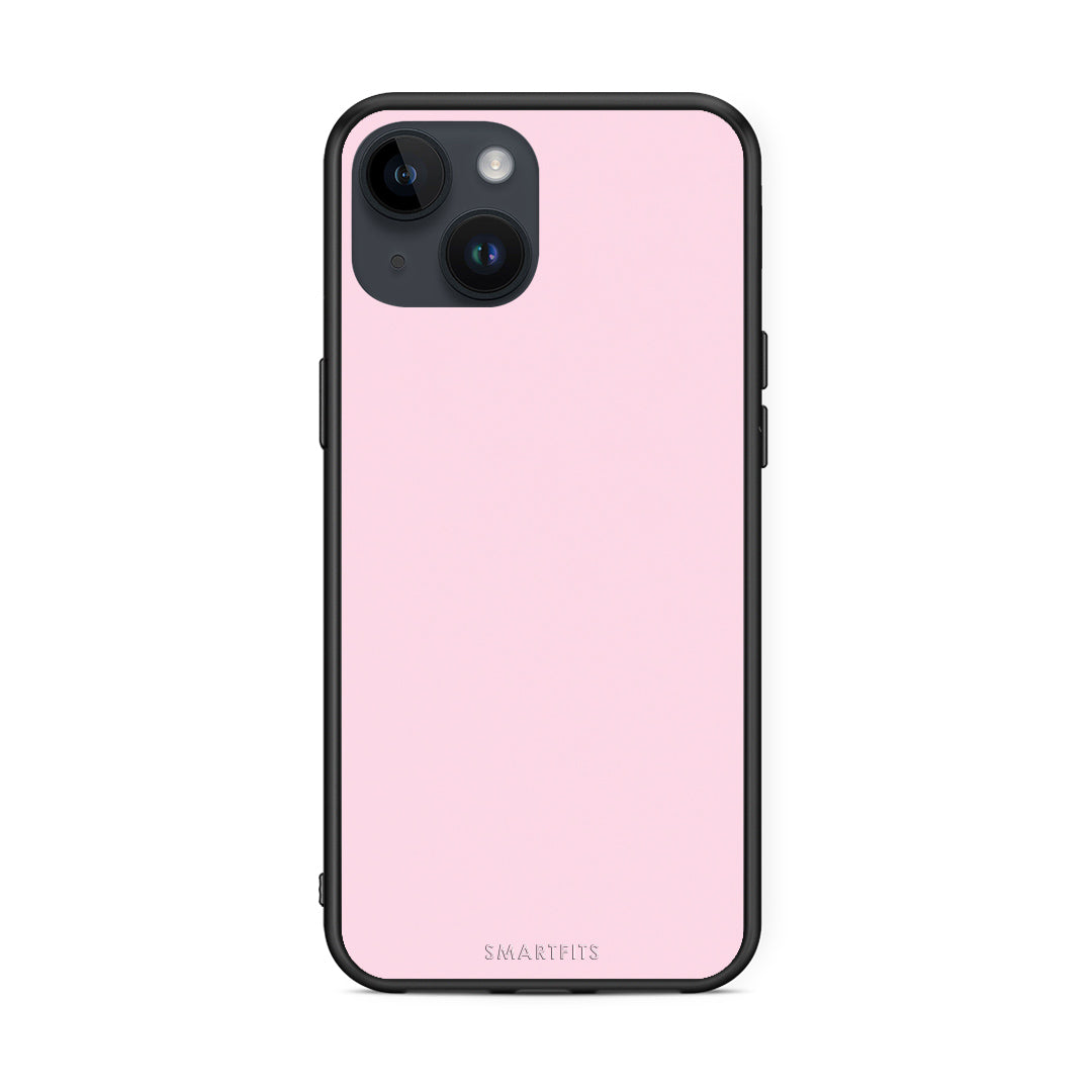 Θήκη iPhone 15 Pale Pink από τη Smartfits με σχέδιο στο πίσω μέρος και μαύρο περίβλημα | iPhone 15 Pale Pink case with colorful back and black bezels
