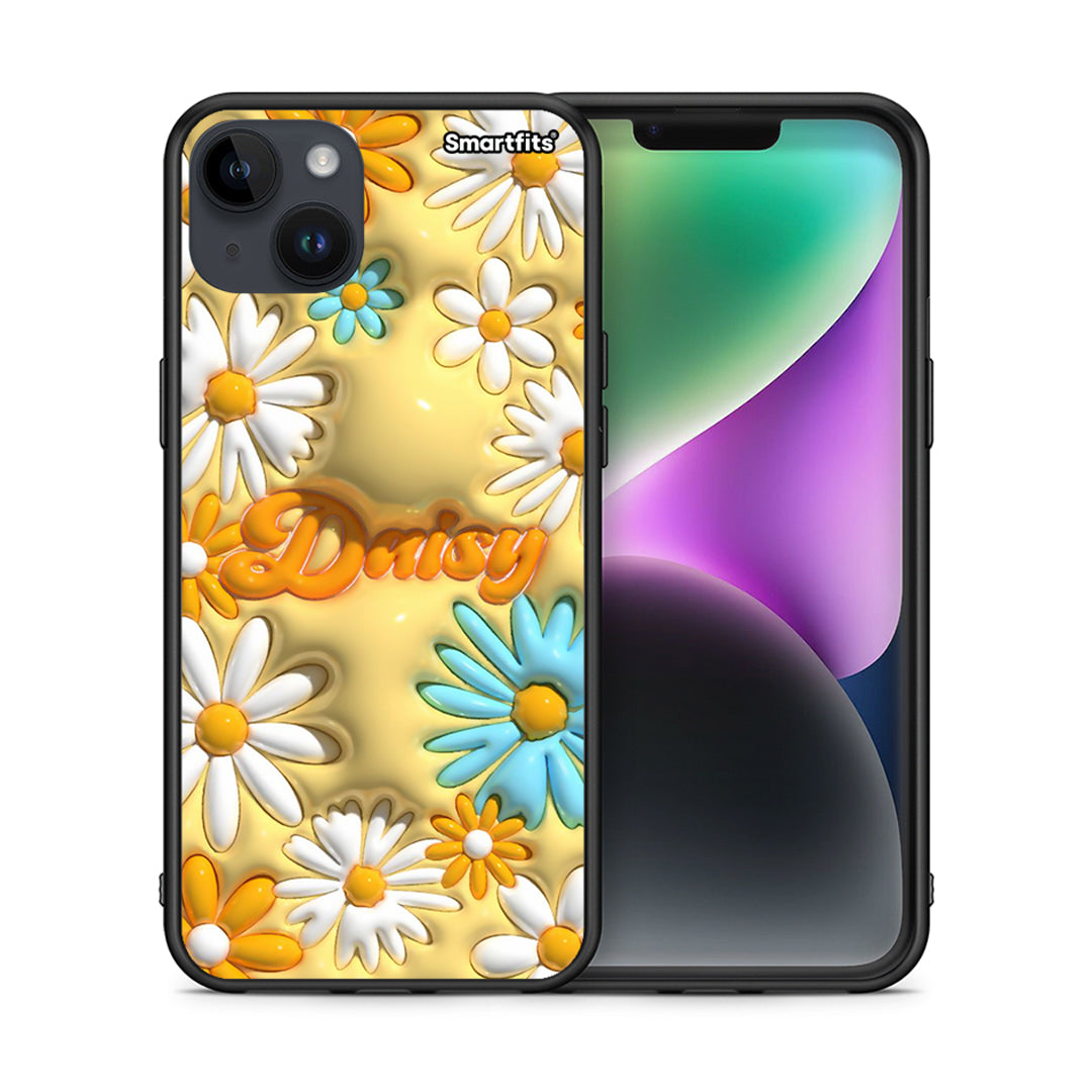 Θήκη iPhone 14 Plus Bubble Daisies από τη Smartfits με σχέδιο στο πίσω μέρος και μαύρο περίβλημα | iPhone 14 Plus Bubble Daisies case with colorful back and black bezels