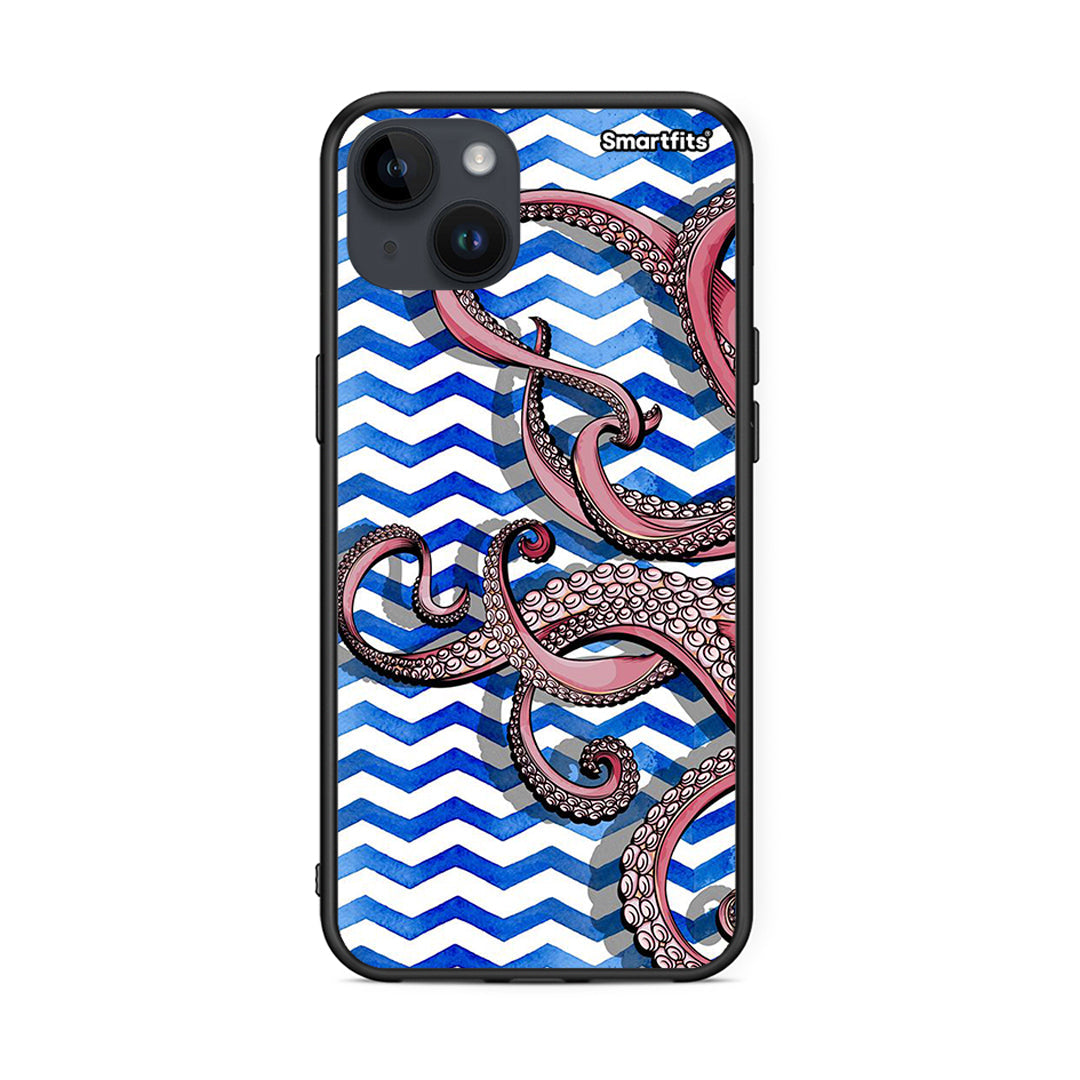 iPhone 15 Plus Chevron Devilfish θήκη από τη Smartfits με σχέδιο στο πίσω μέρος και μαύρο περίβλημα | Smartphone case with colorful back and black bezels by Smartfits