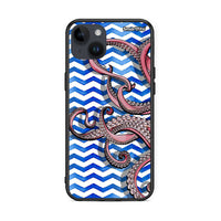 Thumbnail for iPhone 15 Plus Chevron Devilfish θήκη από τη Smartfits με σχέδιο στο πίσω μέρος και μαύρο περίβλημα | Smartphone case with colorful back and black bezels by Smartfits