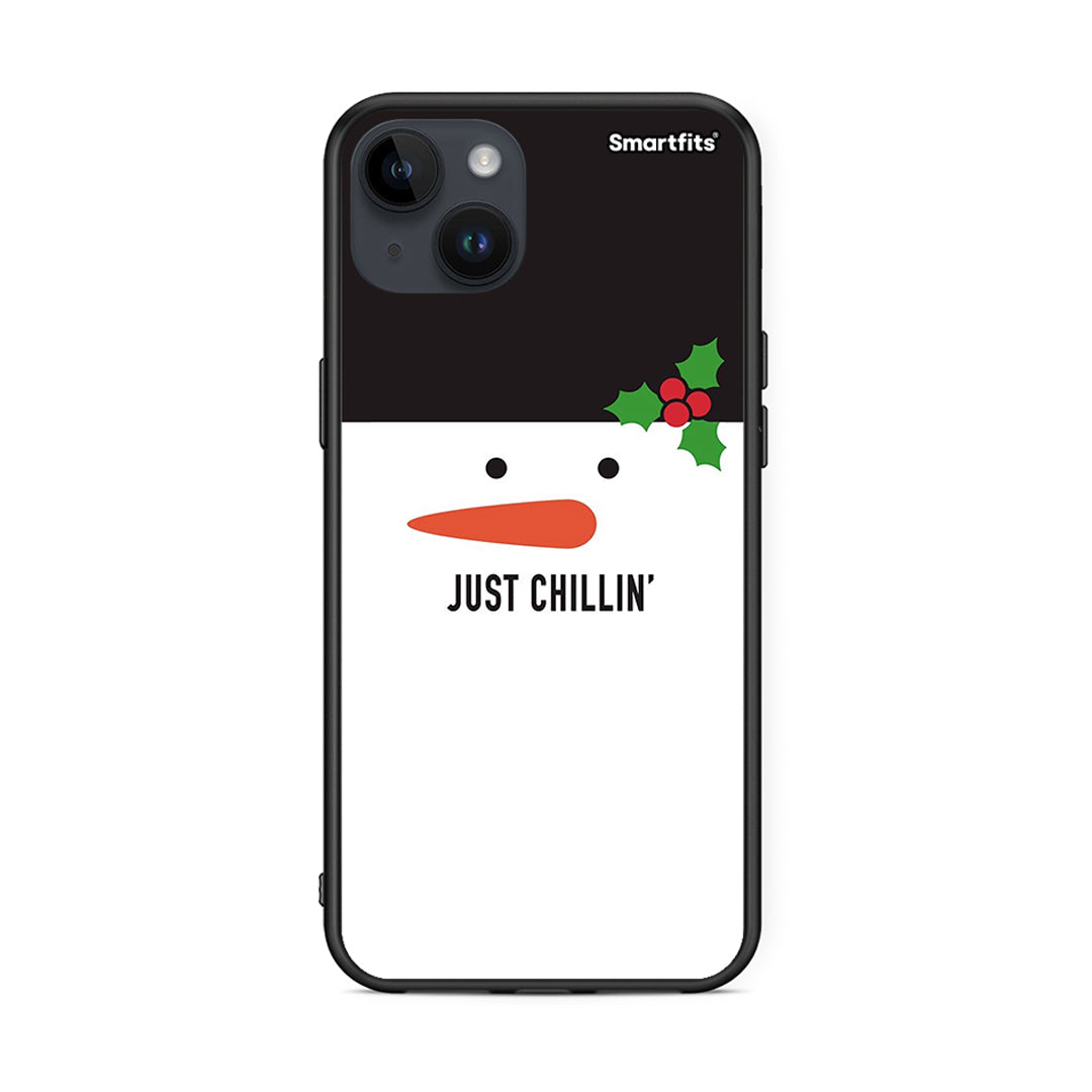 iPhone 14 Plus Christmas Chillin θήκη από τη Smartfits με σχέδιο στο πίσω μέρος και μαύρο περίβλημα | Smartphone case with colorful back and black bezels by Smartfits
