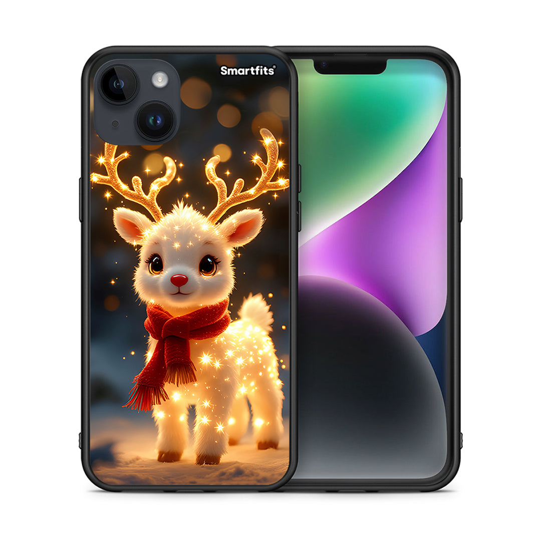 Θήκη iPhone 14 Plus Christmas Cutie από τη Smartfits με σχέδιο στο πίσω μέρος και μαύρο περίβλημα | iPhone 14 Plus Christmas Cutie case with colorful back and black bezels
