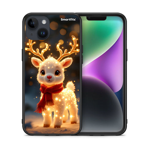 Θήκη iPhone 14 Plus Christmas Cutie από τη Smartfits με σχέδιο στο πίσω μέρος και μαύρο περίβλημα | iPhone 14 Plus Christmas Cutie case with colorful back and black bezels